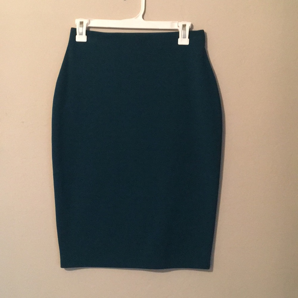 Teal Knit Pencil Skirt